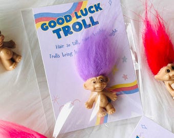 Mini Good Luck Happy Troll Adorable Charm Trinket Bingo Casino Lottery College Finals Exam Wallet Lucky Figurine Random Mystery Color