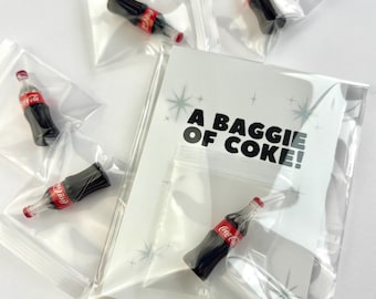 Fałszywa torebka Coca-Coli, zabawny prezent na imprezę, żart, żart urodzinowy, torebka z narkotykami, upominek Coca-Cola Eightball Festival