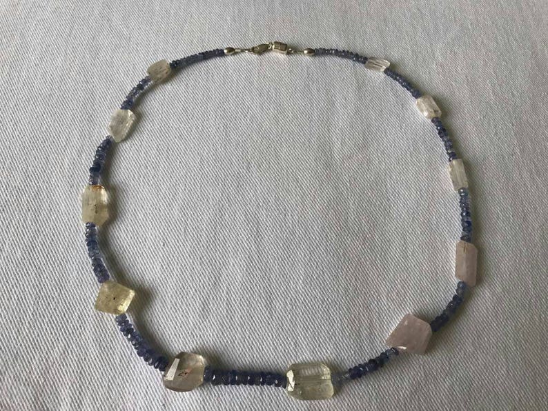 Tanzanite and multi colour kunzite crystalline nuggets