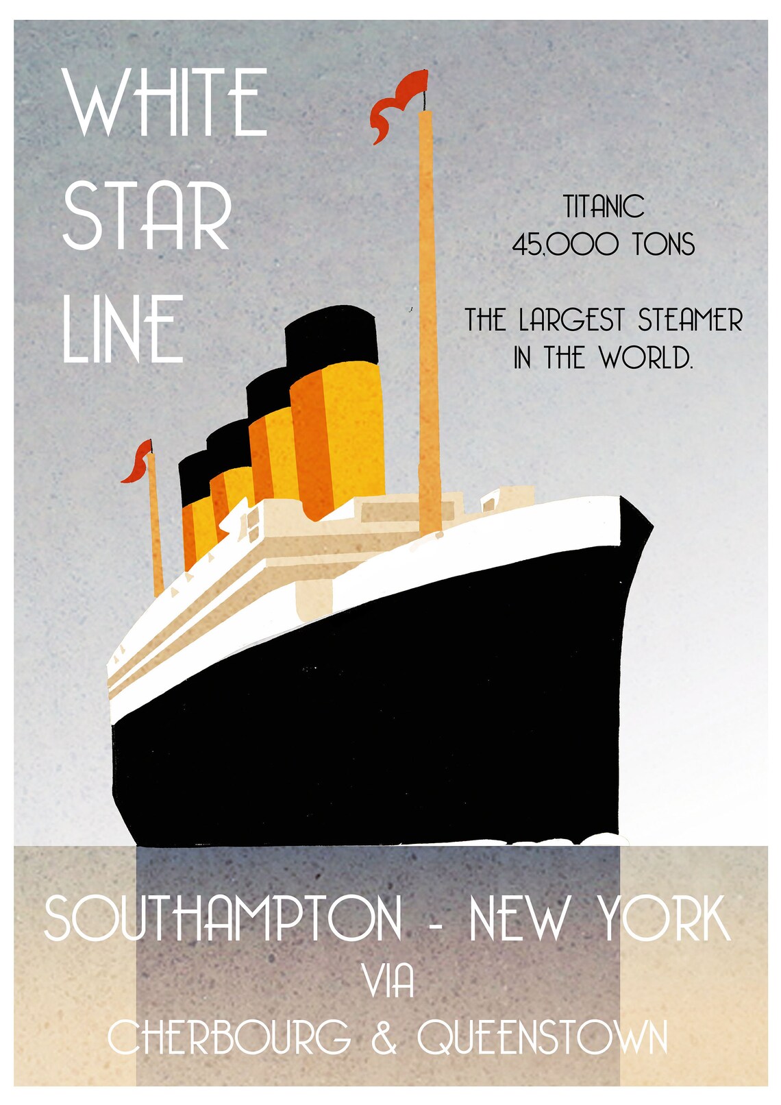 Titanic Print Art Deco Poster 1912 Titanic White Star Line - Etsy UK
