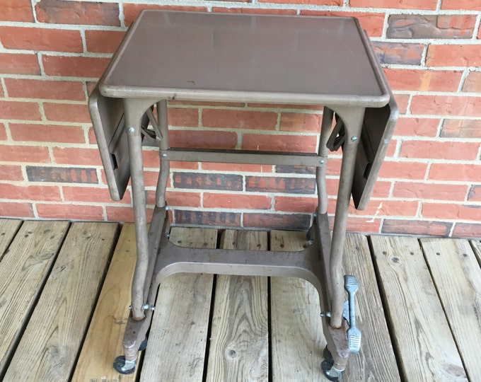 Vintage Rolling Typewriter Stand Industrial Retro Side Table Etsy