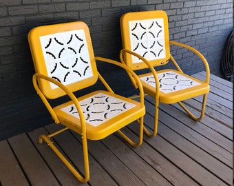 Vintage Metal Lawn Chairs >> Metal Patio Furniture Etsy Vintage Metal Lawn Chairs >> Metal Patio Furniture Etsy