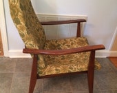 Vintage Mid Century Modern Danish High Back Lounge Arm Chair