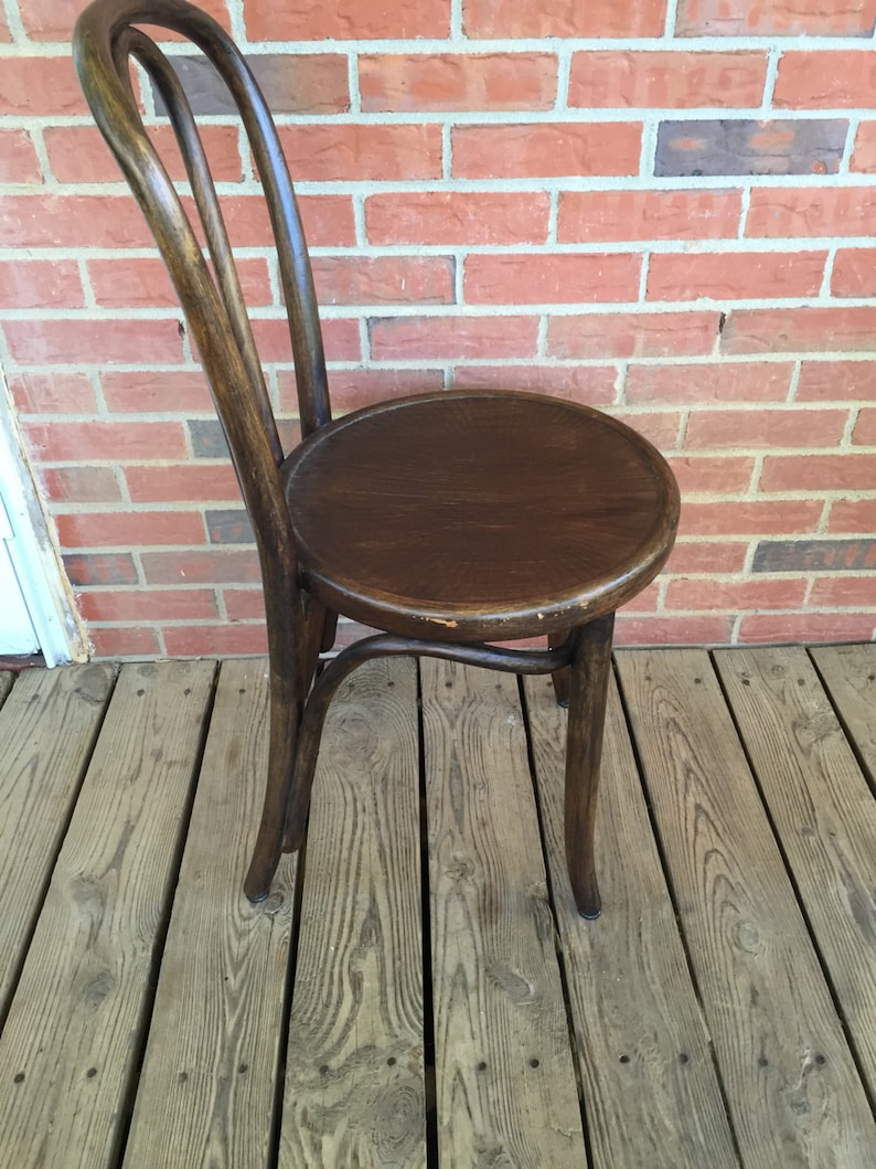 Vintage Style Bentwood Chair Embossed Seat Etsy