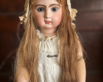 Antique Bebe Jumeau size 12 Open Mouth and Blue Eyes 27" Tall