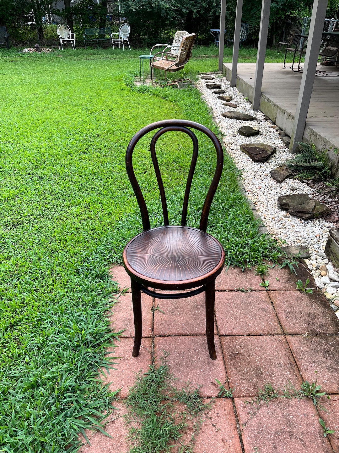 Vintage Thonet Bentwood No 18 Cafe Chair Kohn Mundus Embossed Seat