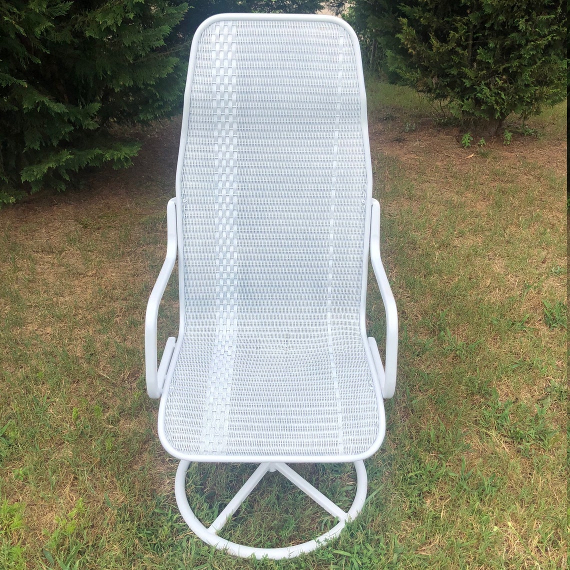 Vintage Pair of Lloyd Looms High Back Wicker and Metal Bouncer Etsy