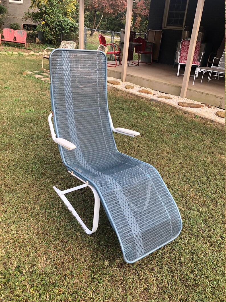 Vintage Lloyd Loom Chaise Lounge Chair Cantilevered Lounge Etsy