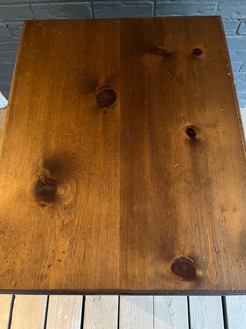 Vintage Antique Pine Wood Two Drawer Stand Side Table Etsy