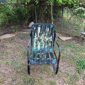 Vintage Steel Metal Cantilevered Bouncer Arm Chair Mid Century Patio Swing Chair