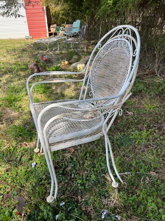metal and mesh garden chairs