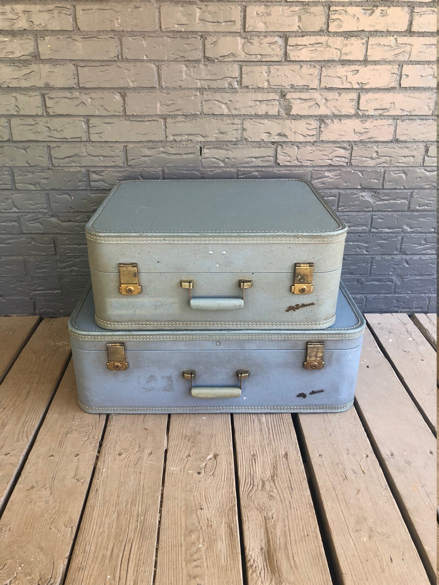 Grey Vintage Suitcase – Lady Baltimore – It's Bazaar on 21st Street