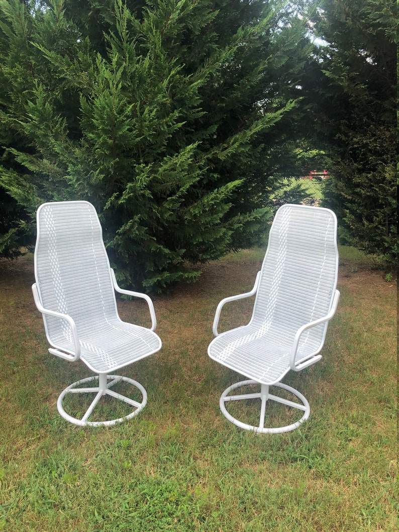 Vintage Pair of Lloyd Looms High Back Wicker and Metal Bouncer Etsy