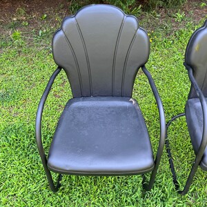 Vintage Set of Two Shellback Metal Motel Chairs Cantilevered Black ...
