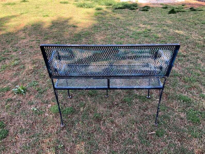 Vintage Russell Woodard Bench Mid Century Patio Wrought Iron Metal Settee Outdoor Furniture Outdoor Gardening Home Living Fontane Physio De