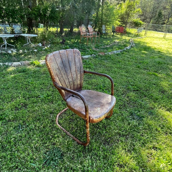 Vintage Metal Motel Chairs Etsy