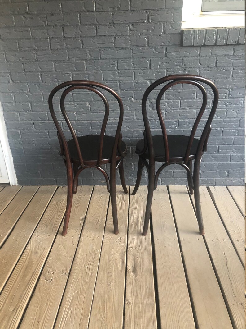 Set of 2 Two Vintage Style Bentwood Cafe Chairs Bistro Etsy