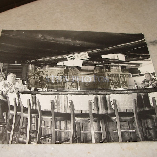 Rustic Mid-Century Bar Interior Photograph Advertising; Northern MN - Log Cabin Decor