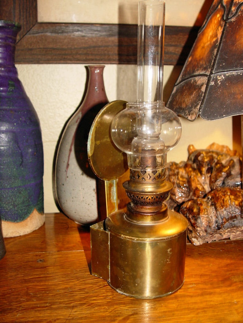 Vintage Brenner Kosmos German Oil Lamp With Bulbous Spare Image 0