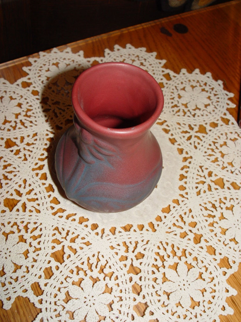 Van Briggle Pottery Mulberry Coneflower Cabinet Bud Vase