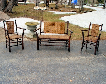 LOCAL PICKUP ONLY --- 1930s Old Hickory Signed Set, Settee