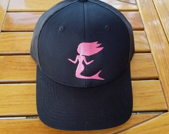 Black and Pink Mermaid Trucker Hat