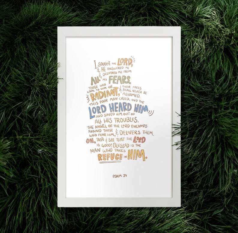 Psalm 34 Wall Art Digital Download - Etsy