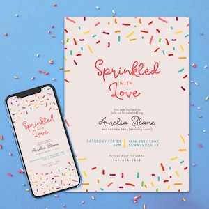 Sprinkled with Love Baby Shower Canva Template