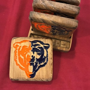 Chicago Bears Coasters Epoxy Resin 4x4