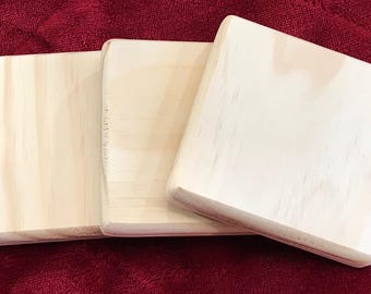 6" Square Slotted Wood Base made of pine 2026