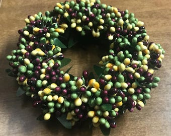 Primitive Candle Ring, Pip Berry, Wreath 2.5" sold individually