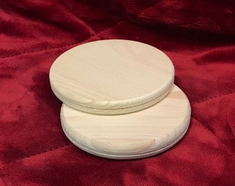 4-inch round wood base NO SLOT