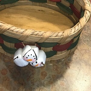 Snowman Bells Small Storage Basket image 3