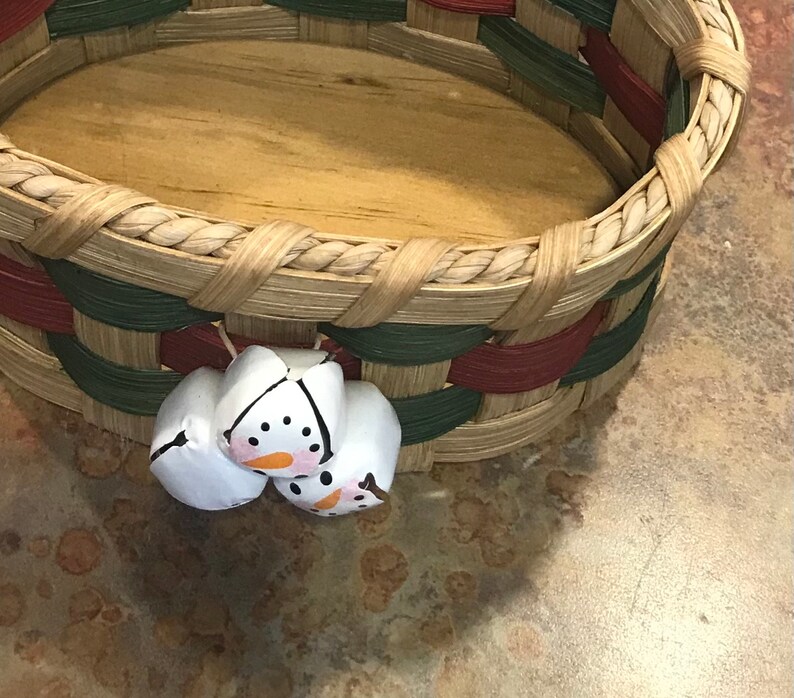 Snowman Bells Small Storage Basket image 3