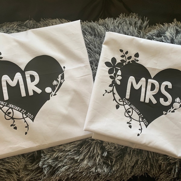 NEW personalized/custom Pillow Case/Cover set! Makes a great Wedding or Anniversary gift!