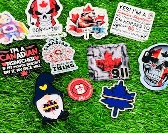 11 Pack of CANADIAN 911 Emergency Dispatcher Calltaker Stickers!