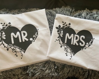 NEW personalized/custom Pillow Case/Cover set! Makes a great Wedding or Anniversary gift!