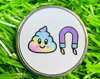 Cute Poop Magnet - Lapel Pin / Button!