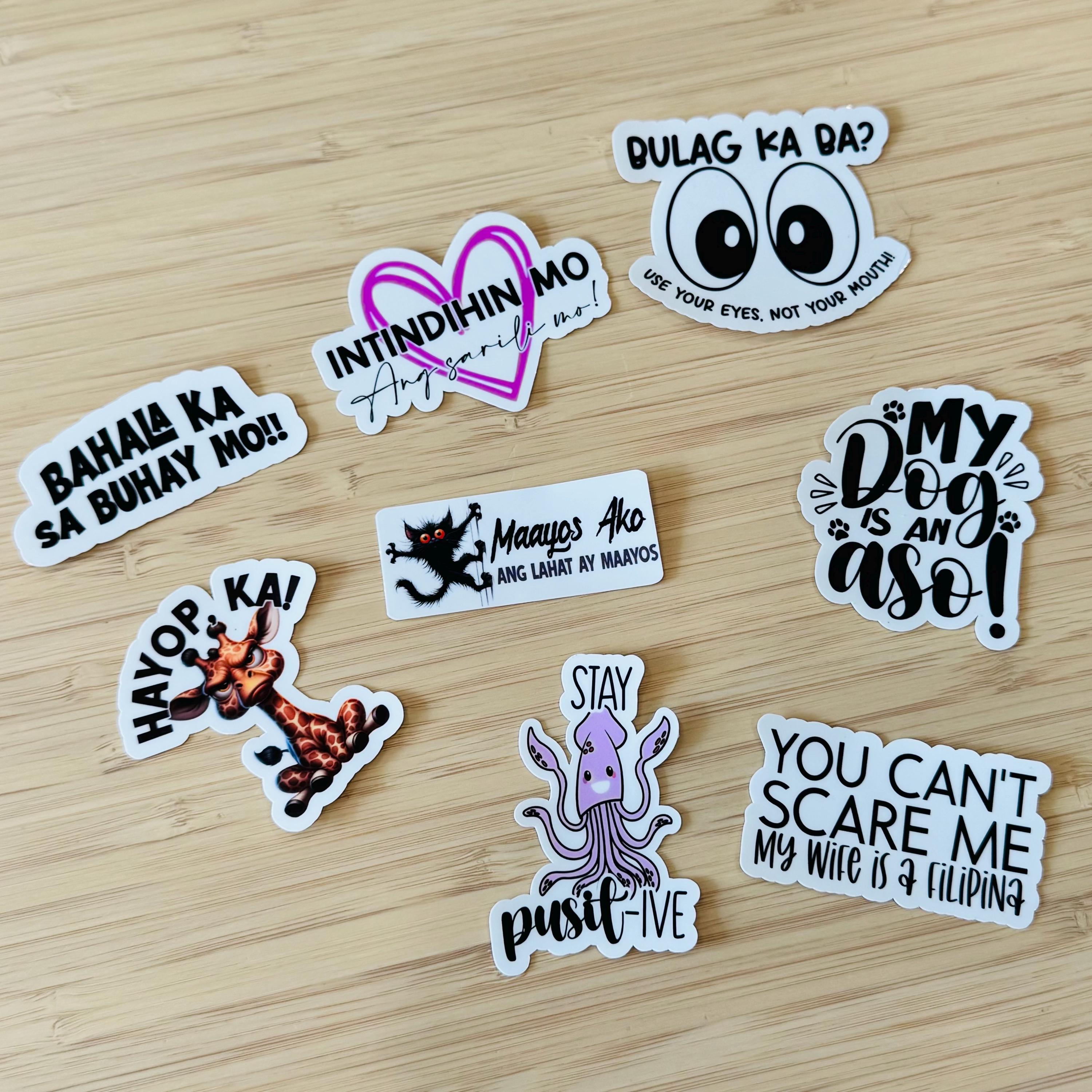 Fun Filipino Tagalog Surprise Six Pack of Stickers! Hilarious! Filipino ...