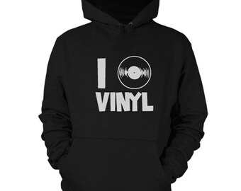 I Love Vinyl Hoodie Sweatshirt Record Shirt