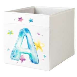 Custom Ikea Drona Storage White Box Expedit/Kallax Insert - Kids/Boys Room - Letter with Stars