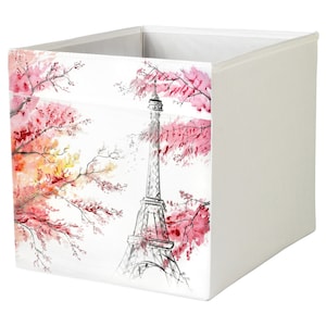 Custom Ikea Drona Storage White Box Expedit/Kallax Insert Paris Inspired Aquarelle