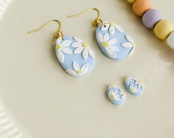 Easter Daisy Egg Dangles and Studs