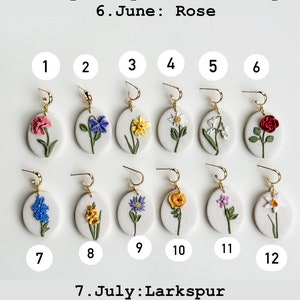 Birth Month Flower Dangle Ovals image 3