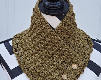 Green Scarflette, Collar Scarf, Neck Warmer