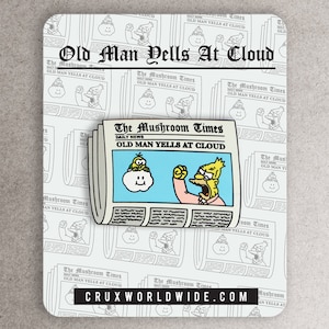Old man Yells at cloud enamel pin