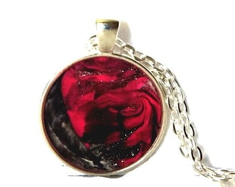 Unique circle pendant, Art pendant necklace, Wearable art necklace, Circle pendant necklace,  Abstract art gifts, One of a kind necklace