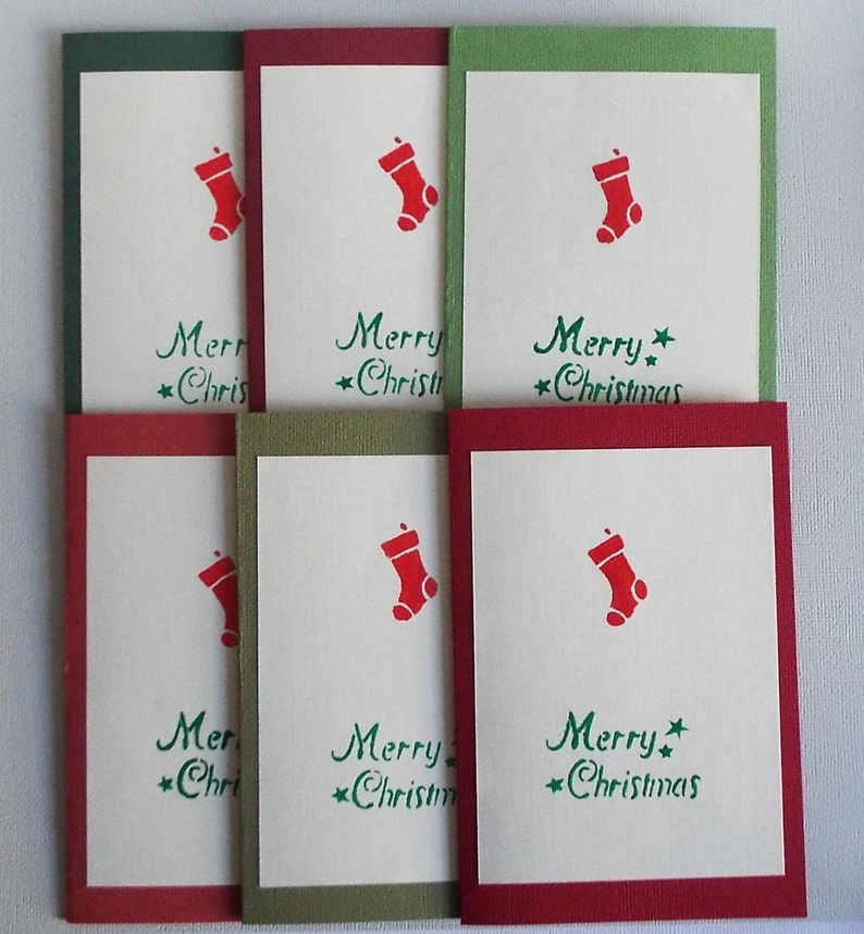 Traditonal Stocking Stuffer Simple Stationery Set Christmas Card Set Handmade,Gift Embossed Merry Christmas