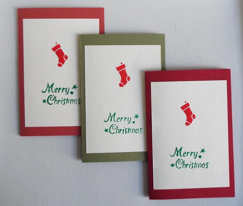 Traditonal Stocking Stuffer Simple Stationery Set Christmas Card Set Handmade,Gift Embossed Merry Christmas