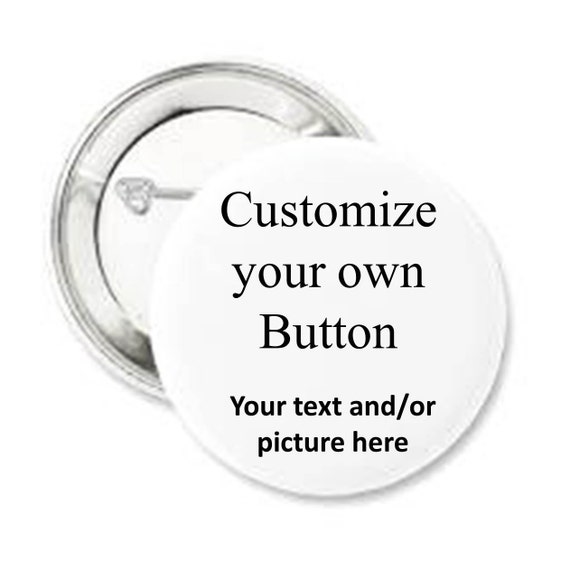 Set of 8 Pin Back Buttons, 3.5 Inch Button, Custom Pin Buttons,  Personalized, Picture Pin Gift, Button Pins for Backpacks, Design Your Own  